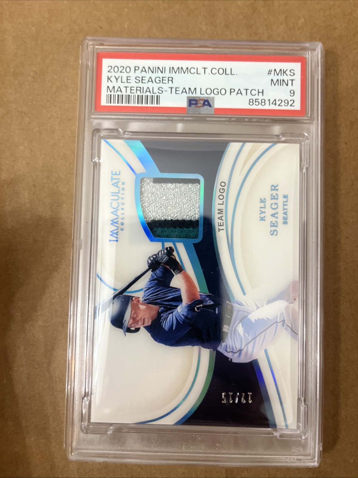 KYLE SEAGER 2020 IMMACULATE TEAM LOGO PATCH LOW’d # 12/15 PSA 9