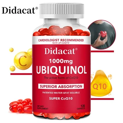 DIDACAT Ubiquinol 1000 Mg Coq 10 Supports Heart Health 120 Softgels Gluten Free Non GMO