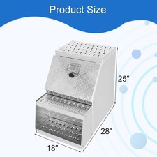 Aluminum Side Storage Saddle Step Tool Box For Semi Truck 18 X 28x25 Lockable