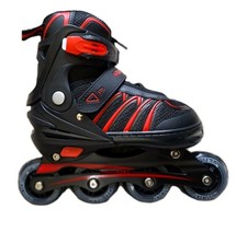 Patines en l nea ajustables Size M para todas edades Negro/rojo freno cambiable
