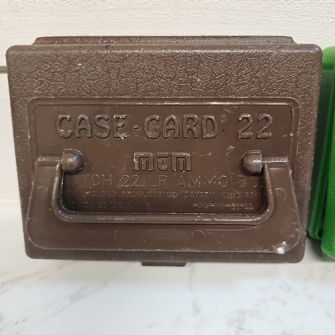 MTM 22 AMMO BOX Lot Of 2 Vtg Plastic Carrying Case Made In USA