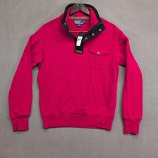 Vintage POLO Ralph Lauren 1/4 Snap Sweater Pullover 1/4 Zip NWT Red Size Medium