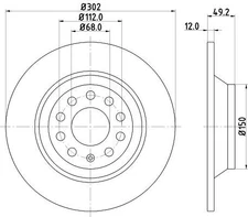 2x Mintex Rear Solid Brake Discs Pair For Audi Audi (Faw) Byd A6 A6l F0