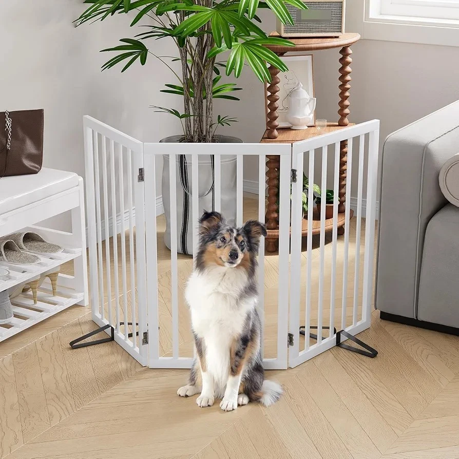 Semiocthome 140*82cm Wood Dog Gates and Barriers Indoor 3-Panel Freestanding
Opens in a new window o