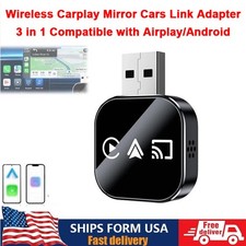 Wireless Carplay Mirror Cars Link Adapter 3 in 1 Compatible with Airplay/Android