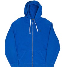 VINTAGE RALPH LAUREN FULL ZIP CLASSIC BLUE HOODIE SWEATSHIRT XL