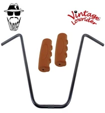 Original Lowrider 24" 22.2 D Handlebar Black 0214 120mm Grips Solid/Brown