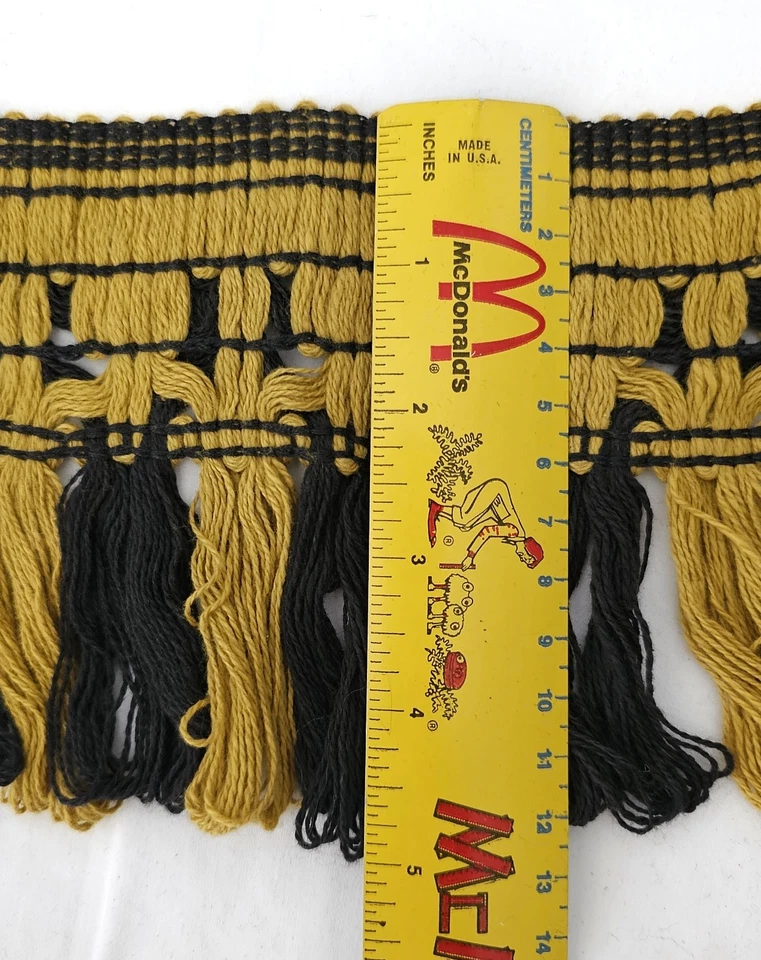 Black Gold 5" Extra Wide Sewing Loop Trim Vintage Boho Decor Retro 5+ Yds - Image 2 of 2