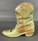 FRANKOMA POTTERY WESTERN COWBOY BOOT 134 PRAIRIE GREEN