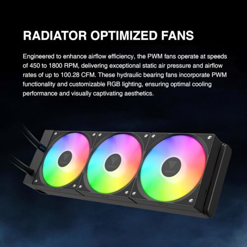 GAMDIAS CHIONE E4 360mm AIO CPU Liquid Cooler Digital Display Intel LGA - Picture 2 of 9