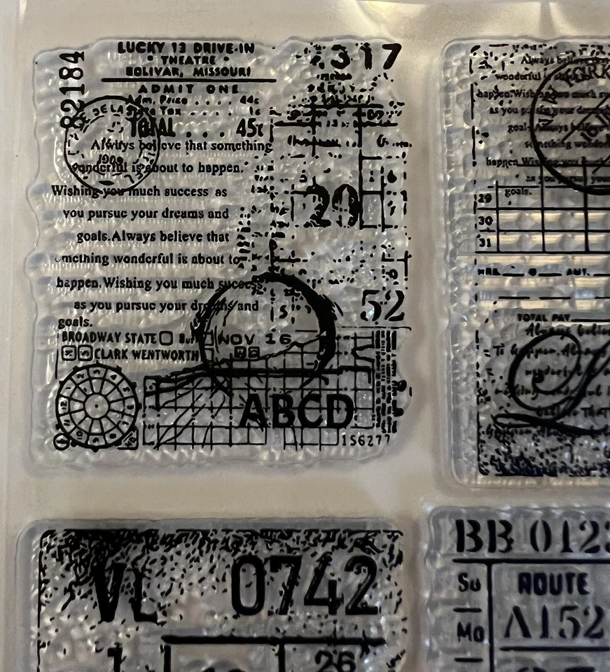 Sello transparente de billete postal. Tarjetas etiquetas álbum de recortes diario aspecto vintage #3005 Foto 2 de 4