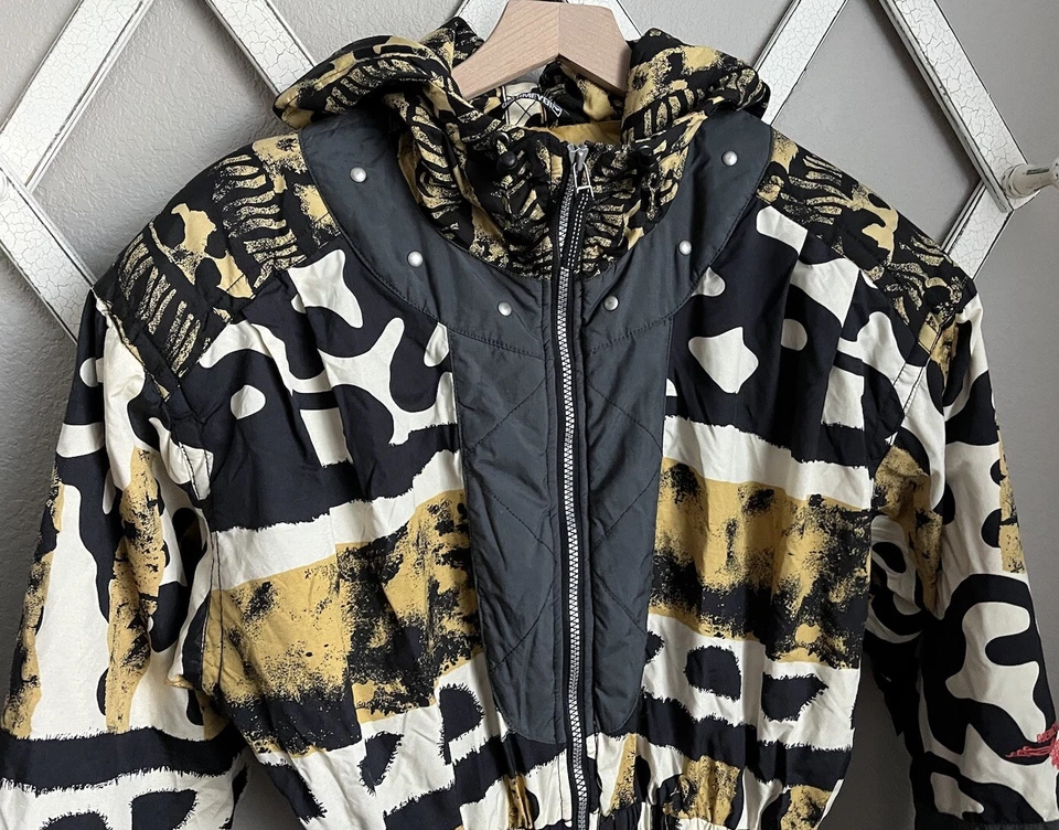 Chaqueta con capucha vintage Obermeyer para mujer 10 indómitos con estampado de animales Foto 2 de 4