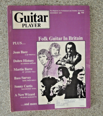 Guitar Player Magazine Dec 1971 Folk Guitar Joan Baez   Very Good