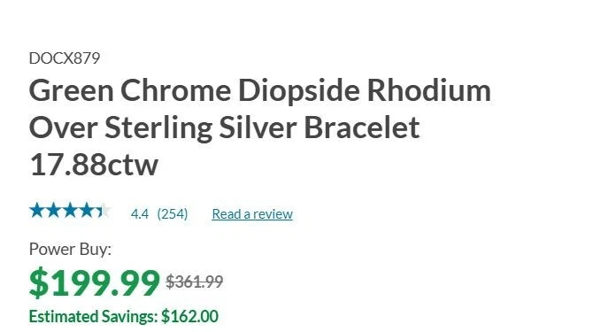 Brazalete Verde Cromo Diópsido Rodio Sobre Plata de Ley 17.88ctw NUEVO Foto 3 de 4