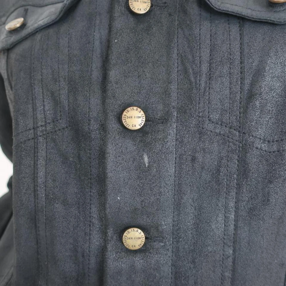 Chaqueta de cuero Current/Elliott The Mechanic negra talla 2 Foto 2 de 4