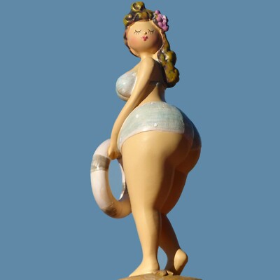 dicke erotische Badenixe DEKOFIGUR dicke maritime Dame dicke Nana Rubens-Lady   