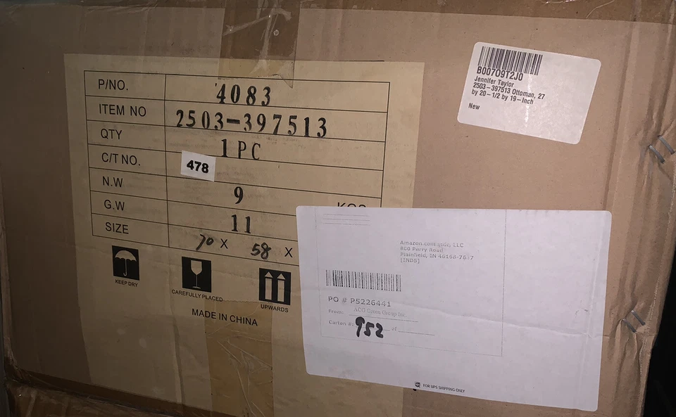 *NUEVO en Caja Jennifer Taylor Biltmore Dorado Taupe Otomana 2503-397513 Foto 3 de 4