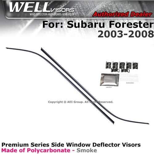 WELLvisors pour Subaru Forester 03-08 Clip latéral sur visières de fenêtre à clipser - Photo 1/12
