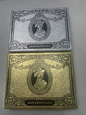 Vintage Gainsborough E. E.Fairchild Playing Cards-Cases Only Set Of 2 Gold Silve