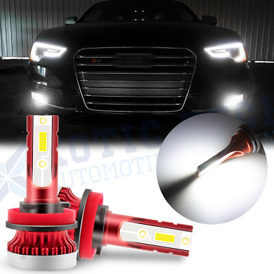 6000K Xenon White COB LED 100W Fog Light Bulbs For Audi A3 A4 A5 A6 A8 Q5 TT S5