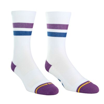 Merge4 Repreve Unisex Stripe Soft Socks White Black Navy UK6-11