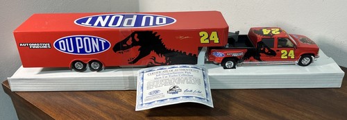 1997 Jeff Gordon #24 "JURASSIC PARK SET" 1/25 Chevy Truck & Show Trailer NIB 26” - 第 1/17 張圖片