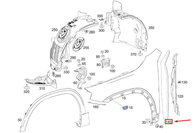 Neu MERCEDES-BENZ GLB X247 Kotflügelabsorber vorne links A2478854100 Original