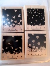 Stampin Up Gently Falling Wood Rubber Stamp Set of 4 Leaves New Fall Craft