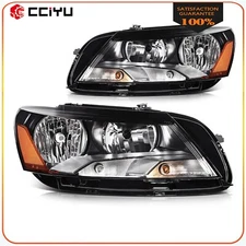 Headlights Assembly For 2012 2013 2014 2015 Volkswagen Passat Black Housing Pair
