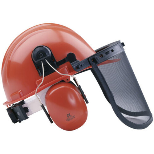 CASCO DI PROTEZIONE CON VISIERA E CUFFIE, PER USO FORESTALE, PROFESSIONALE  | eBay