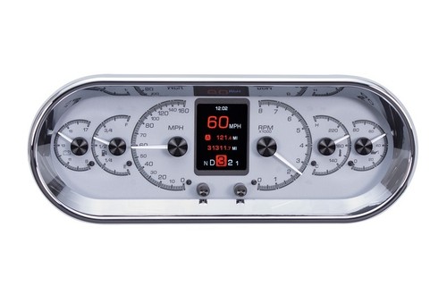 Dakota Digital Universal Rounded Rectangle Analog Gauge System Silver HDX-2018-S - Picture 1 of 15