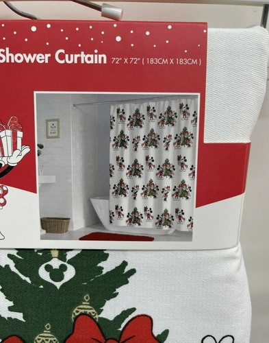 Set Disney Mickey Weihnachten Duschvorhang Zahnbürstenhalter & Seifenspender - Bild 5 von 8