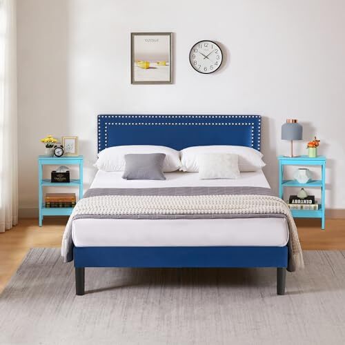 Modern Nightstands X-Design Side End Table Night Stand Set of 2 Light Blue - Picture 6 of 7