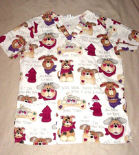 Dog Doggie Puppy Vet Veterinarian Child Pediatric Cherokee Scrub Top Shirt S/M