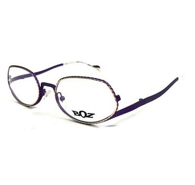 BOZ Eyeglasses Frames HOYA 7550 Purple Shiny Gold Oval Drop Temples 50-17-135