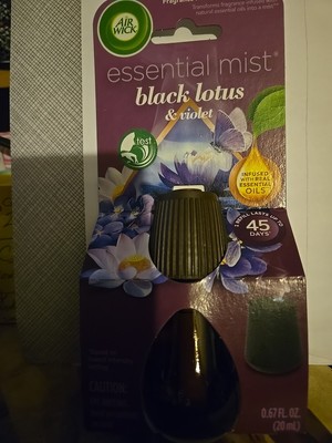 Air Wick Essential Fragrance Mist Refill Black Lotus, .67 oz.  Lasts 45 Days,NEW
