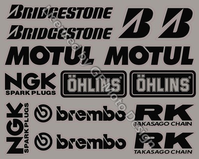 Sponsors Premium Stickers 14 Aufkleber Decals Set Yamaha Suzuki Honda 
