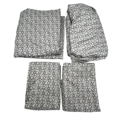 Home Expressions Geometric Triangle Print Polyester Queen Sheet Set Bedding