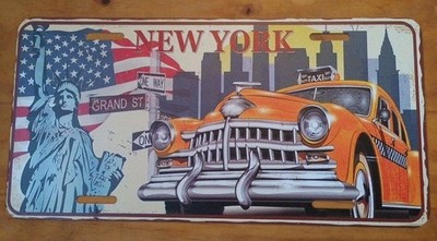 RETRO NEW YORK CITY NEUHEIT BLECH NUMMERNSCHILD 15x30cm Neu Geschenkartikel