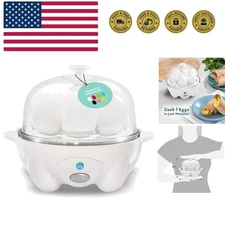 Rapid Egg Cooker, 7 Easy-To-Peel, Hard, Medium, Soft Boiled Eggs, Poacher, Om...