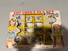 Toy China Tea Set Vintage 17pc service For 4 Real Chinaware Open Made In Japan