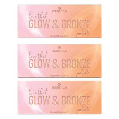 essence love that GLOW & BRONZE palette, Highlighter 16 g (3er Pack), bunt