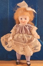 ANTIQUE MINIATURE ALL BISQUE DOLL, GLASS EYES, 540