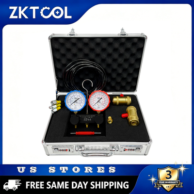 #ad ZKTOOL R744 High pressure CO₂ A C Manifold Gauge Set Refrigeration Recharge Kit $269.90