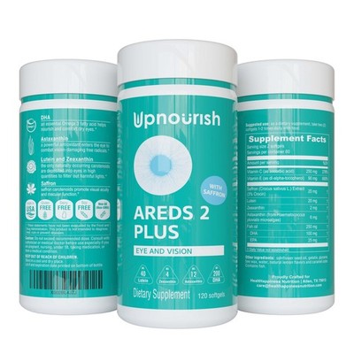 UpNourish AREDS 2 Plus Eye Vitamin Supplement, 2 120 Count (Pack of 1)