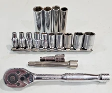 Craftsman 1/4" dr. Socket lot & Evercraft Ratchet - 17 pcs.