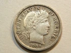 1907 barber dime ten cent silver us coin