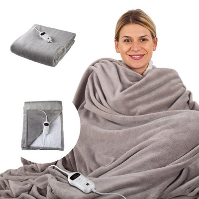SENSIOHOME Luxus Heizüberwurf schnelles Aufheizen elektrisch 160 x 120 cm, grau 