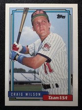 1992 Topps Traded #128T Craig Wilson Team USA Baseball Card Rookie RC. rookie card picture