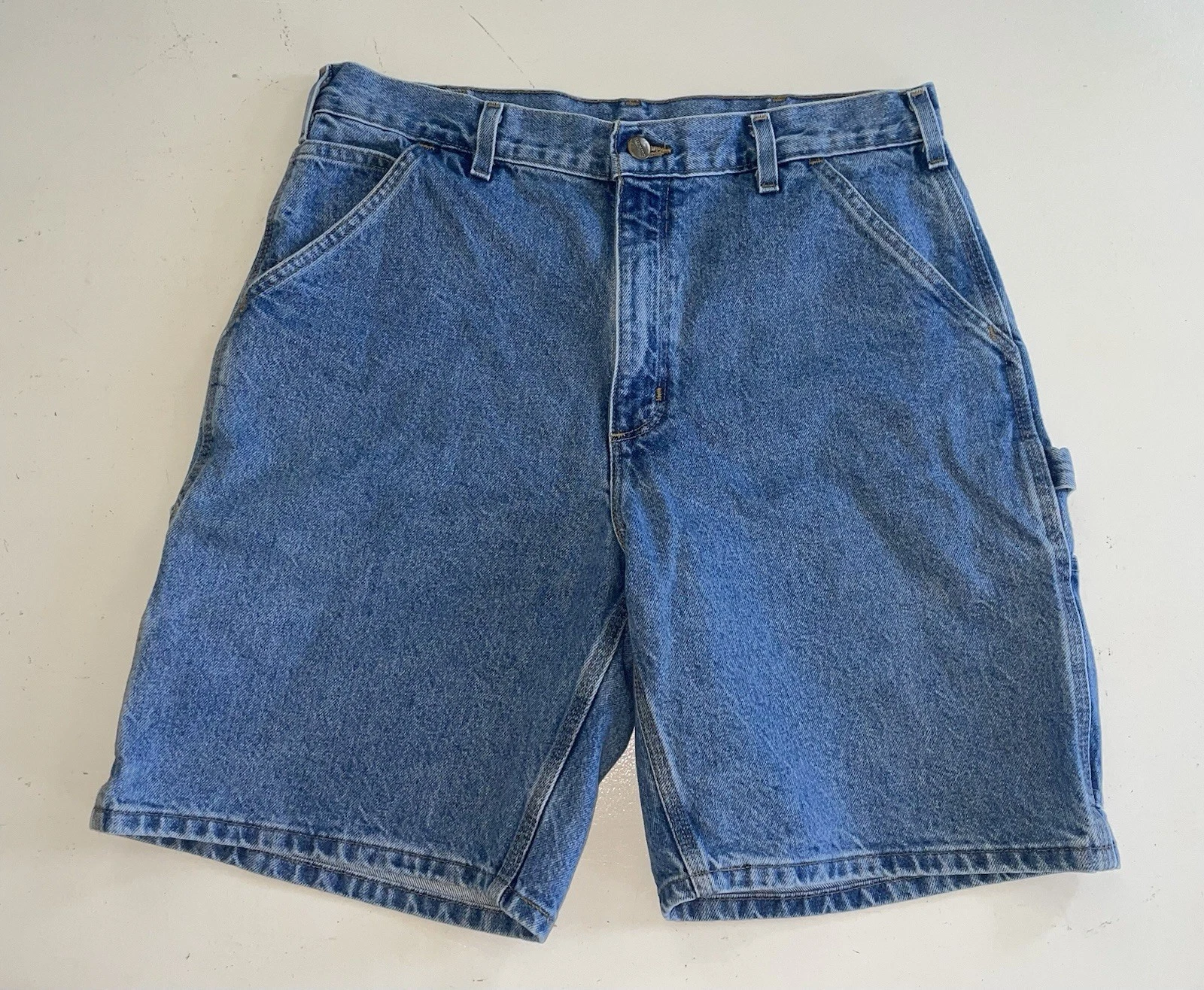 Vintage Carhartt B29 STW Carpenter Jean Shorts Mens 34 Blue Denim Workwear Jorts